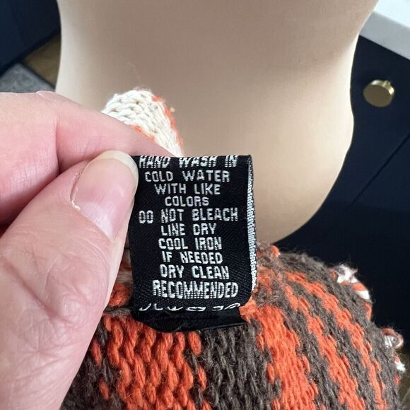 BCBG Maxazria SZ S Wool Blend Stripe Open Fringe Cardigan Boho Western Colorful - Picture 9 of 9